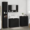 vidaXL Bathroom Furniture Set 4 pcs Black Engineered Wood and Metal