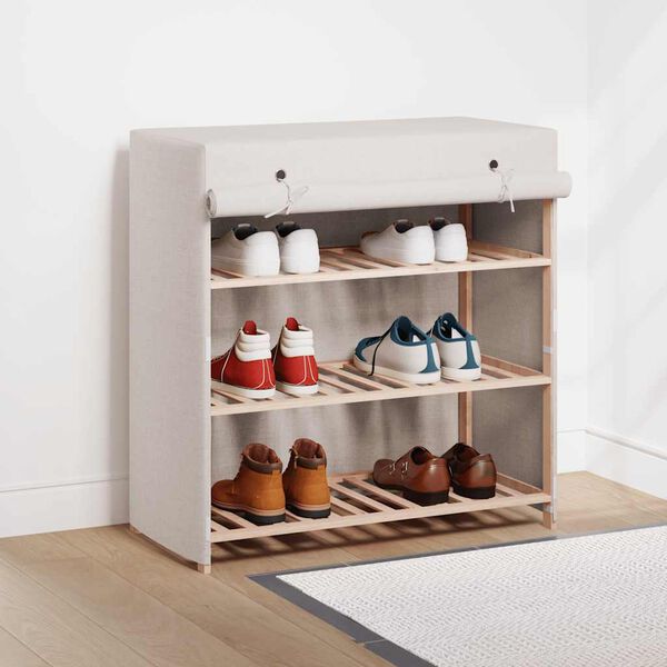 vidaXL Shoe Cabinet with Cover White 79x40x80 cm Fabric