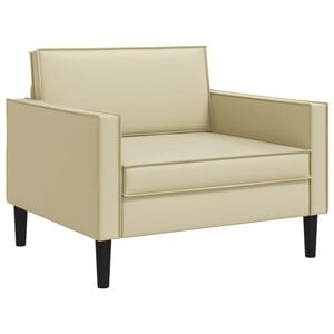 vidaXL XL Armchair Cream Faux Leather