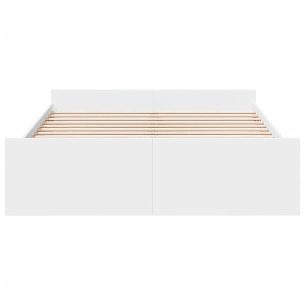 vidaXL Bed Frame with Drawers without Mattress White 150x200 cm King Size