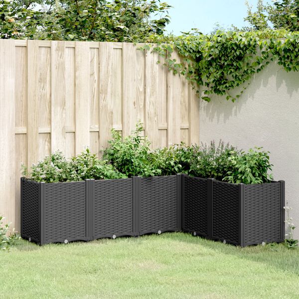 vidaXL Garden Planter Black 160x120x53 cm PP