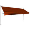 vidaXL Manual Retractable Awning with LED 400 cm Orange and Brown