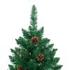 vidaXL Slim Christmas Tree Green 210 cm PVC and Solid Pine wood