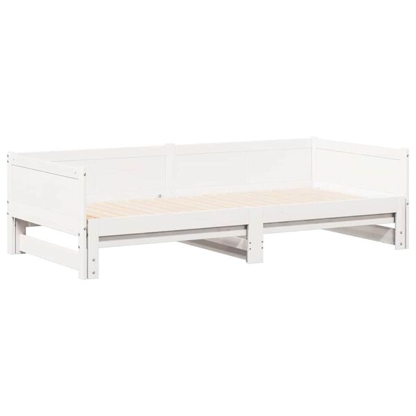 vidaXL Pull-out Day Bed White 203.5 x 184 x 56.5 cm Solid Pine Wood