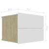 vidaXL Bedside Cabinets 2 pcs White and Sonoma Oak 40x30x30 cm Engineered Wood