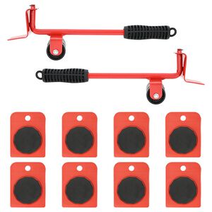 vidaXL Furniture Rollers 8 pcs with Lifters Red 9,8x7.5x3 cm 150 kg