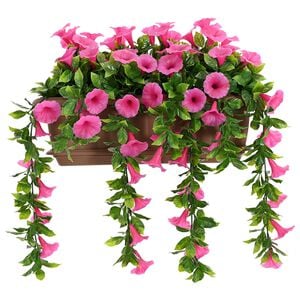 vidaXL Artificial Flowers Purple Red 55 x 20 x 55 cm PE and Steel