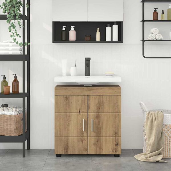 vidaXL Bathroom Cabinet Set TULUM Artisan Oak 60 x 34 x 63 cm