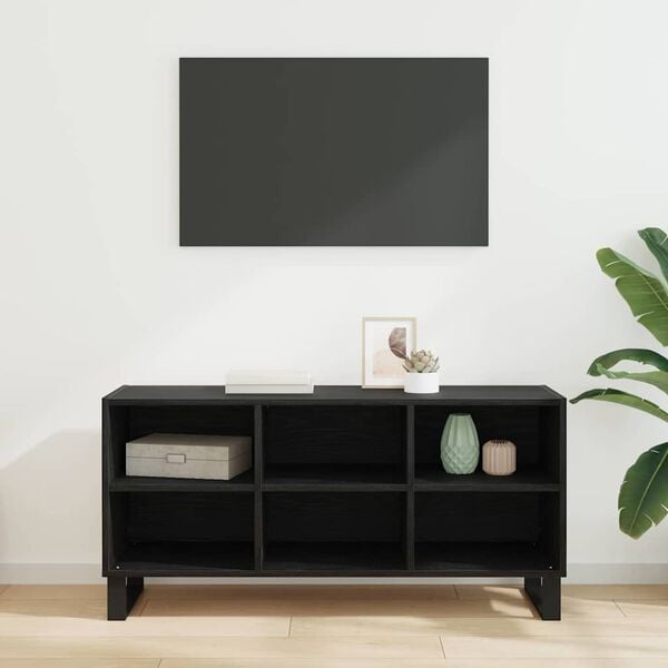 vidaXL TV Cabinet Black Oak 103.5 x 30 x 50 cm Engineered Wood