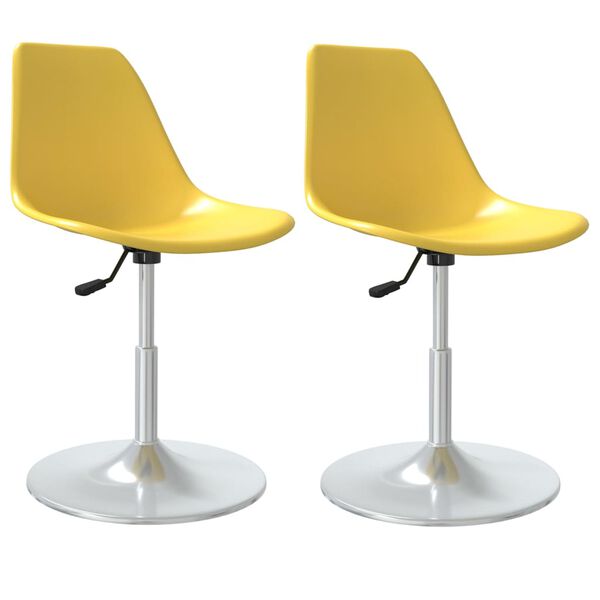 vidaXL Swivel Dining Chairs 2 pcs Yellow PP