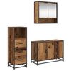 vidaXL Bathroom Furniture Set with Door 3 pcs Old Wood Engineered Wood
