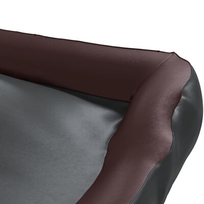 vidaXL Dog Bed Black and Brown 80x68x23 cm Faux Leather