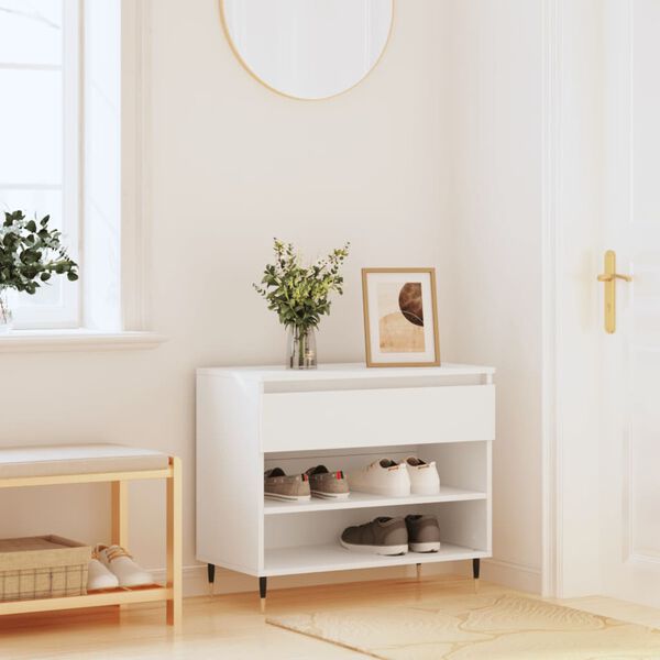 vidaXL Shoe Cabinet White 70x36x60 cm Engineered Wood