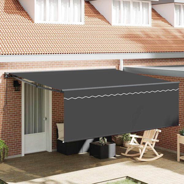 vidaXL Retractable Awning Manual Yellow and White 350 x 250 cm