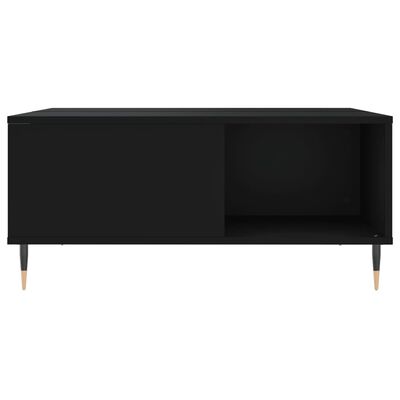 vidaXL Coffee Table Black 80x80x36.5 cm Engineered Wood