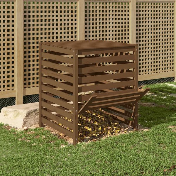 vidaXL Composter Honey Brown 82.5x82.5x99.5 cm Solid Wood Pine