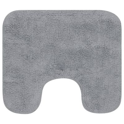 vidaXL Bathroom Mat Set 2 Pieces Fabric Grey