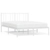 vidaXL Metal Bed Frame without Mattress with Headboard White 120x200cm