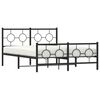 vidaXL Metal Bed Frame without Mattress with Footboard Black 135x190cm