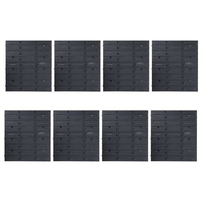 vidaXL 128 Piece Storage Bin Kit with Wall Panels Blue and Black