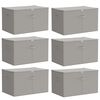 vidaXL Storage Box 6 pcs Non-woven fabric 60 x 43 x 35 cm 90.3 L Grey