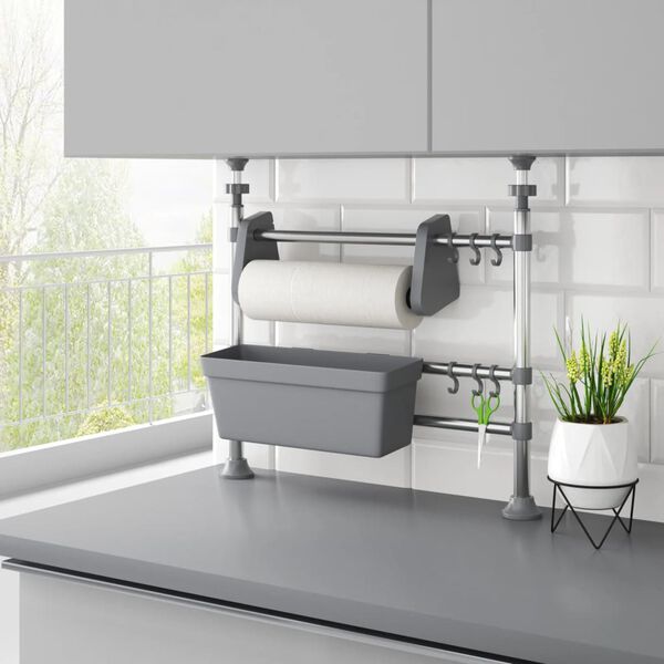 vidaXL Adjustable Kitchen Organiser Aluminium