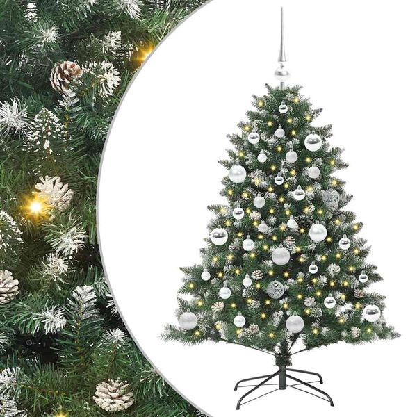 vidaXL Artificial Christmas Tree with 150 LEDs Green 85 x 85 x 120 cm
