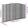 vidaXL Arched Gabion Baskets 4 pcs 400x30x220/240 cm Galvanised Iron