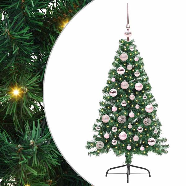 vidaXL Artificial Pre-lit Christmas Tree Green 120 cm PVC