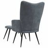 vidaXL Relaxing chair with Footstool 2 pcs Dark Grey Velvet