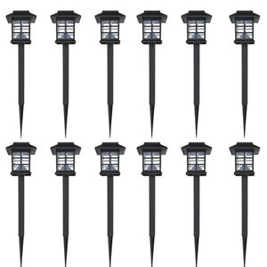 Outdoor Solar Lamp LED Light 12 pcs Spike 8.6 x 8.6 x 38 cm