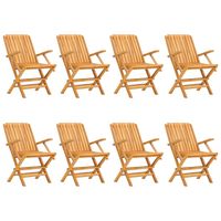 vidaXL Folding Garden Chairs 8 pcs 61x67x90 cm Solid Wood Teak