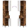 vidaXL Bathroom Cabinet with Drawer Smoked Oak 31.5 x 33 x 190 cm