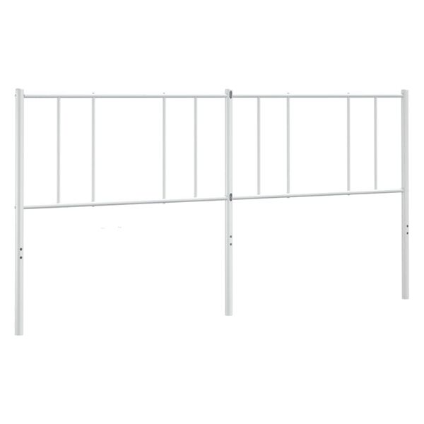 vidaXL Metal Replace Headboard White 193 cm