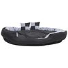 vidaXL Reversible & Washable Dog Cushion Grey and Black 150x120x25 cm
