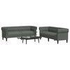 vidaXL Living Room Couch 2 pcs Dark Grey Fabric