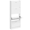 vidaXL Shoe Cabinet High Gloss White 59x17x150 cm Engineered Wood