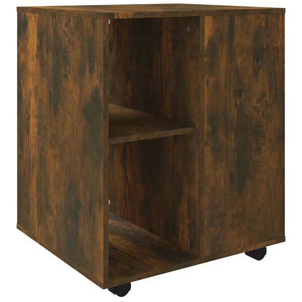vidaXL Rolling Cabinet Smoked Oak 60x53x72 cm Engineered Wood