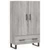 vidaXL Highboard Grey Sonoma 69,5x31x115 cm Engineered Wood