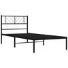 vidaXL Metal Bed Frame without Mattress with Headboard Black 75x190cm