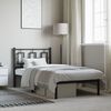 vidaXL Metal Bed Frame without Mattress with Headboard Black 90x200cm