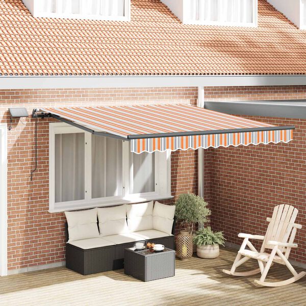 vidaXL Retractable Awning Manual Multicolour 300 x 250 cm Fabric