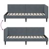 vidaXL Corner Bed Frame with Headboard Dark Grey 90 cm x 190 cm Velvet