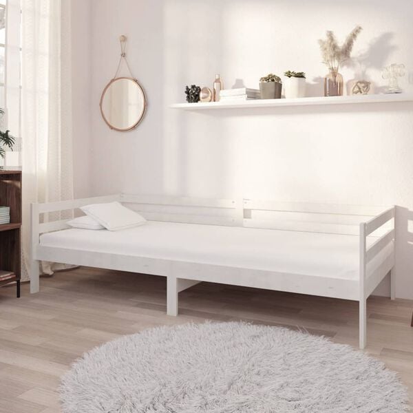 vidaXL Day Bed without Mattress White Solid Wood Pine 90x200cm