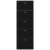 vidaXL Shoe Cabinet Black 59x17x169 cm Engineered Wood