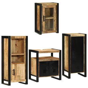 vidaXL Bathroom Furniture Set 4 pcs Brown Soild Mango Wood