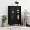 vidaXL Highboard Black Oak 70 x 31 x 115 cm Engineered Wood and Iron