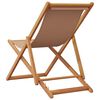 vidaXL Folding Beach Chair Taupe Solid Wood Eucalyptus and Fabric