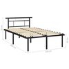 vidaXL Bed Frame without Mattress Black Metal 120x200cm