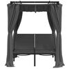 vidaXL Double Sun Lounger with Side and Top Curtains Anthracite